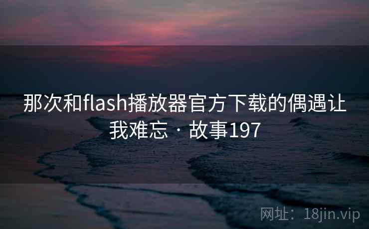 那次和flash播放器官方下载的偶遇让我难忘 · 故事197  第1张