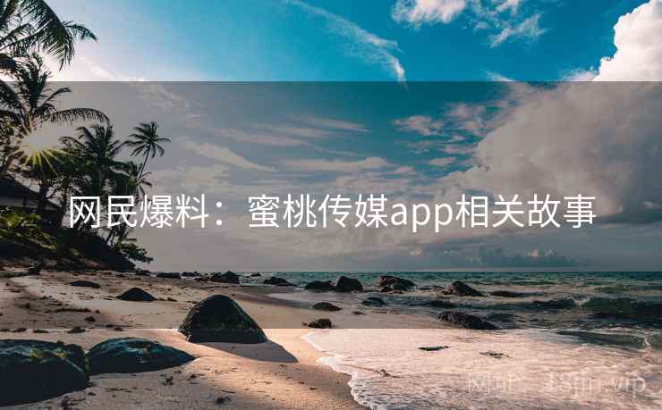 网民爆料:蜜桃传媒app相关故事