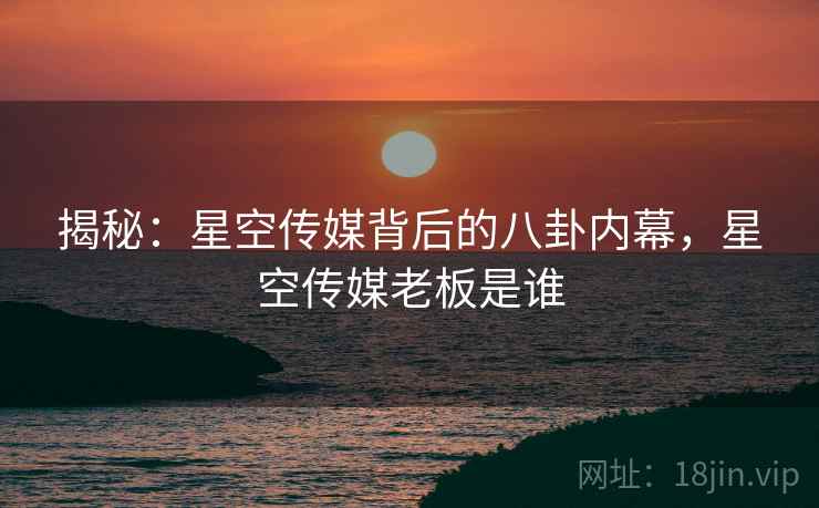 揭秘：星空传媒背后的八卦内幕，星空传媒老板是谁